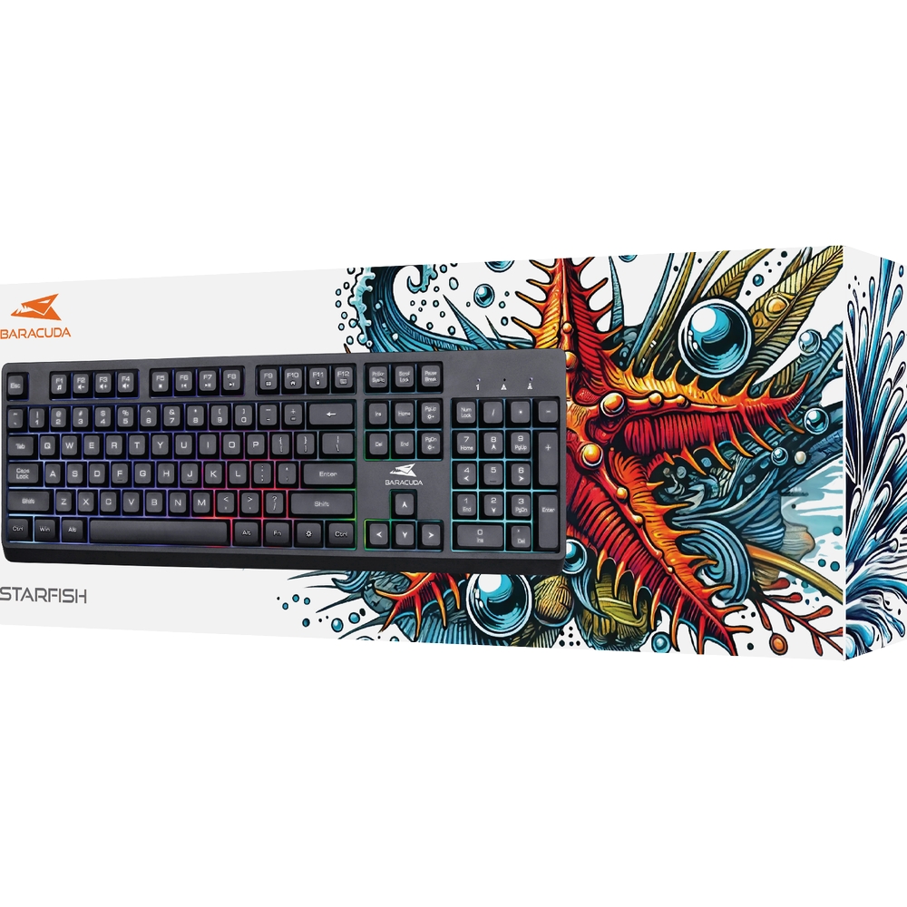 Baracuda STARFISH czarna gamingowy setup